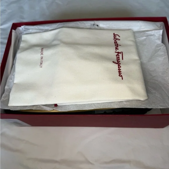 Salvatore Ferragamo black and gold tennis shoes! - Picture 9 of 11